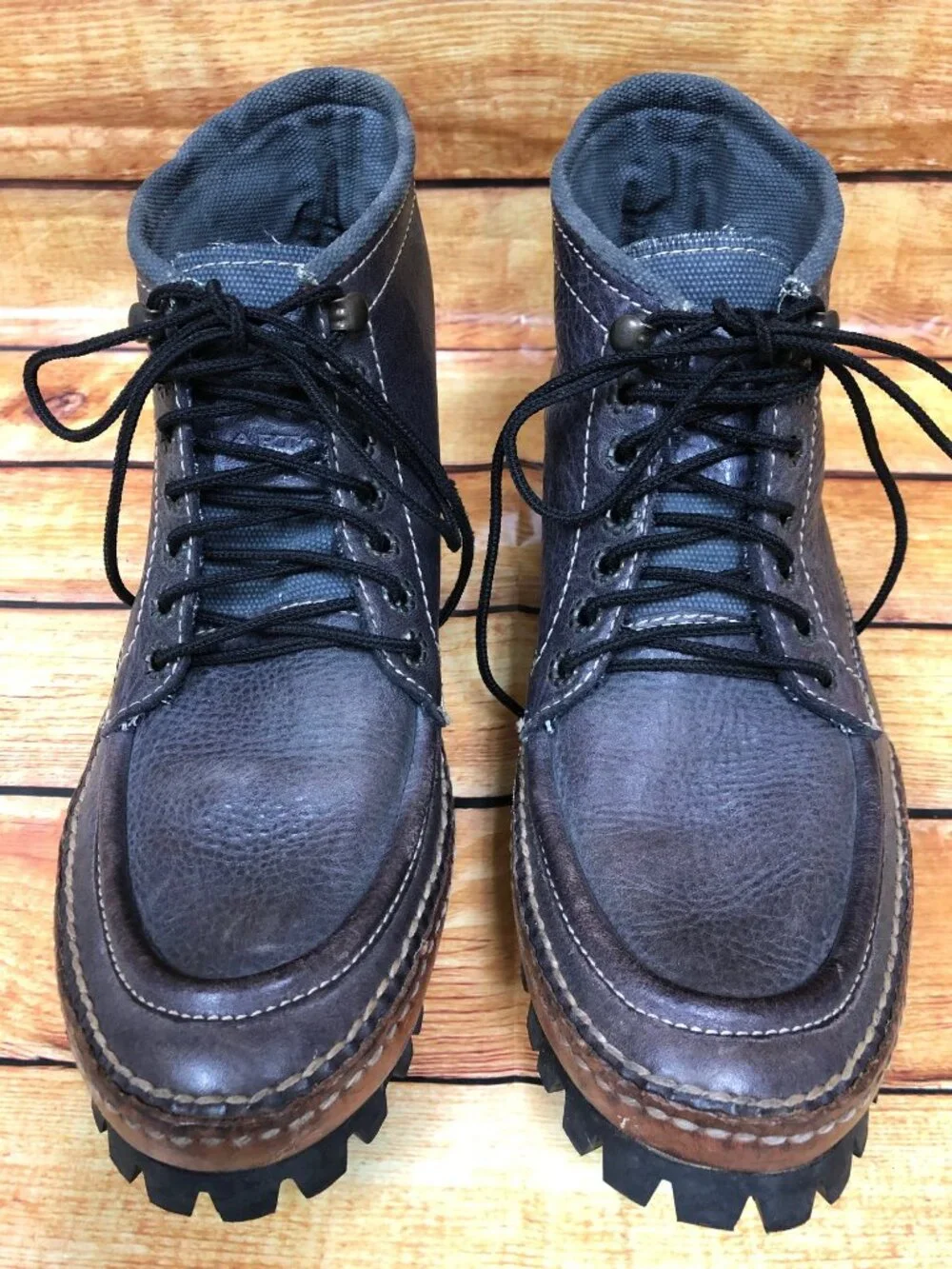 J Artola Mens 9 Brown Leather & Canvas Lace Up Chukka Boots